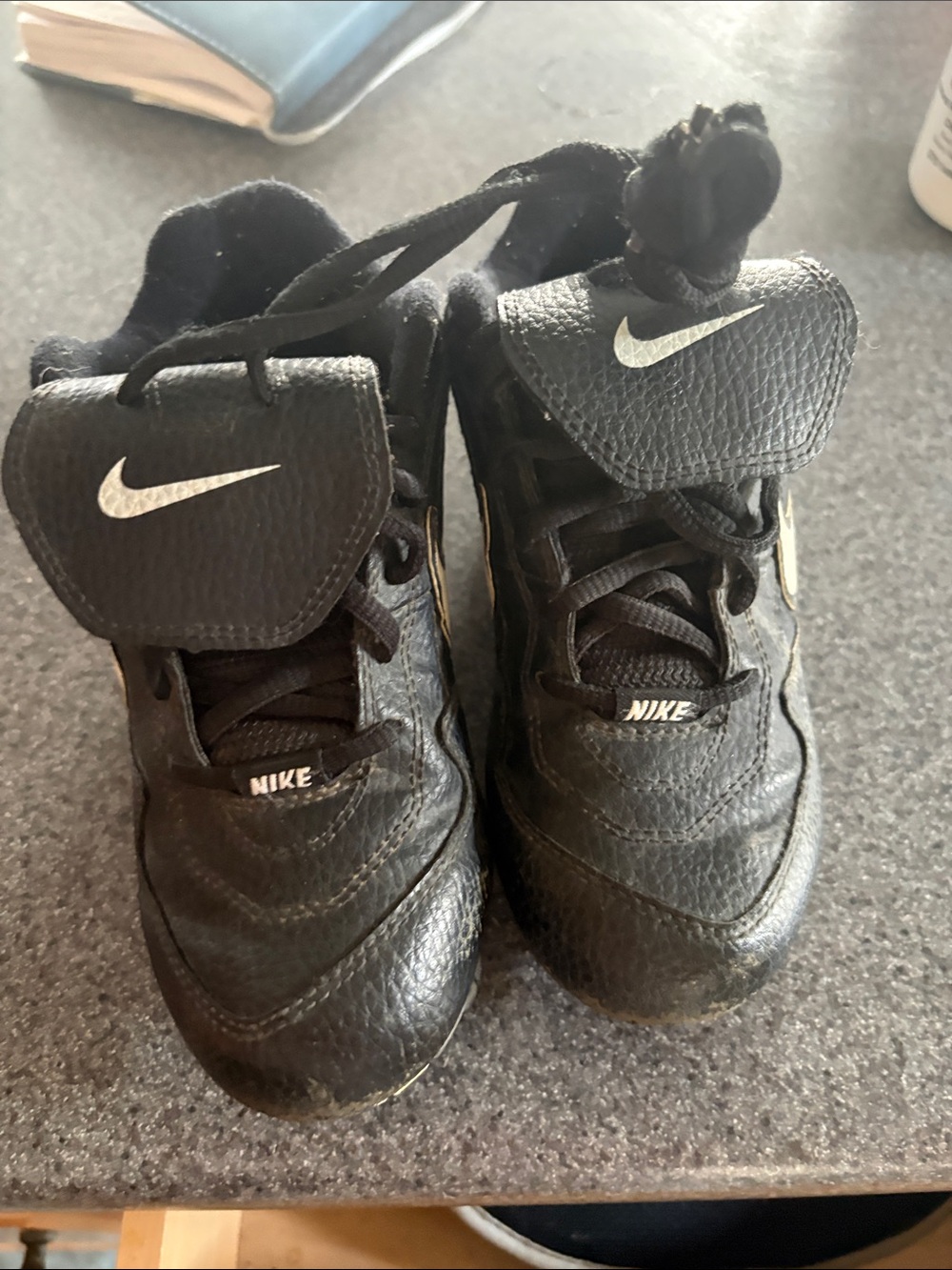 Nike Kids Black Sneakers with White Swoosh